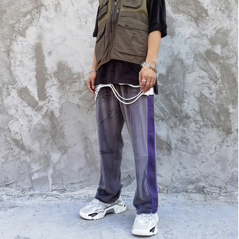 Cross Border Trends Light Luxury Velvet Unisex Casual Sweatpants Hip Hop Velvet Butterfly Embroidered Sport Star Trousers