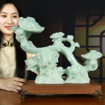 Jade Ruyi ornaments Auspicious Seiko crafts Home living room Ju Cai Office opening gifts Elders birthday birthday gifts