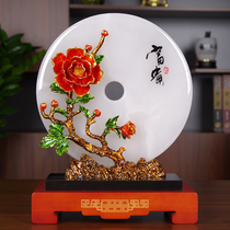 Enamel colour jade Ping An buckle swinging piece Living room Xuanguan Wine Cabinet Home Decoration Pint Jo Relocation New Residence Opening Gift