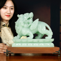 Lucky flying Pixiu ornament large male and female pair of jade fortune Pichu home office opening gift