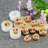 Силиконовое пластиковое лицо, сверхлегкая глина, фондан, мультяшная форма, кукла для лица