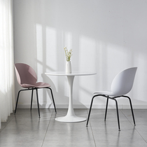 Nordic balcony leisure round table and chair combination White small round table hotel table and chair Group Imus small apartment