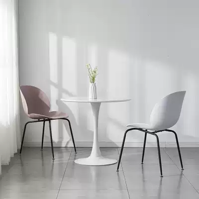 Nordic balcony leisure round table and chair combination White small round table hotel table and chair Group Imus small apartment