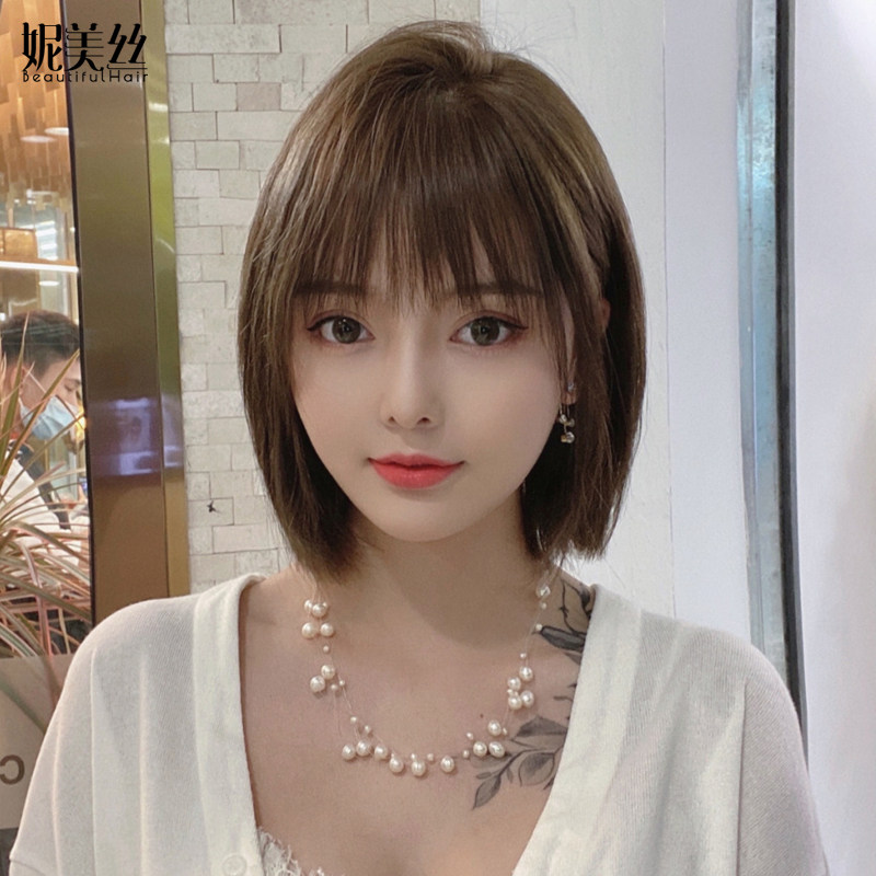 Wig Women Summer Short Hair Real Hair Natural Hair Natural Full Headgear Type of Aging Boobo Head Simulation Chemotherapy Headgear