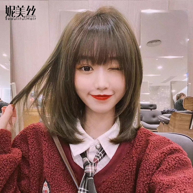 Wig Woman Summer Long Hair Real Hair Real Person Emulation Nature Full Headgear Style Fashion Minus Age Net Red Collarbone Hair