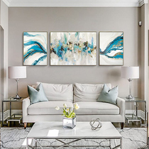Sanlian painting hand-painted oil painting European living room background wall atmospheric abstract painting American light luxury triple combination decorative painting