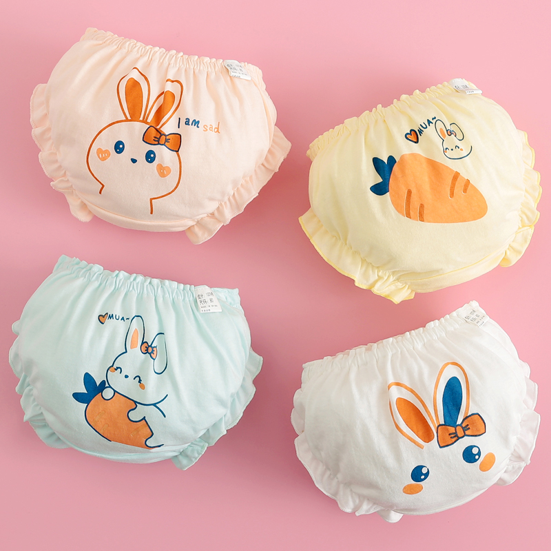 Baby and children's pure cotton panties summer thin section female baby 3 years old 1 infant 2 girls a class female treasure without pp