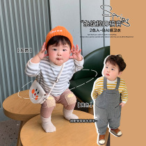ALittle Xuan baby clothes 2022 Spring loaded with new male baby striped sweatshirt baby clothes Korean version of the ocean blouses