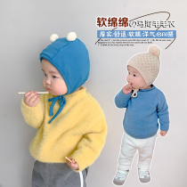 AXiaoxuan Tong clothes men and women Baby Ma Haimao Semi-high neckline sweater for children Han version 100 hitch knit thread clothes