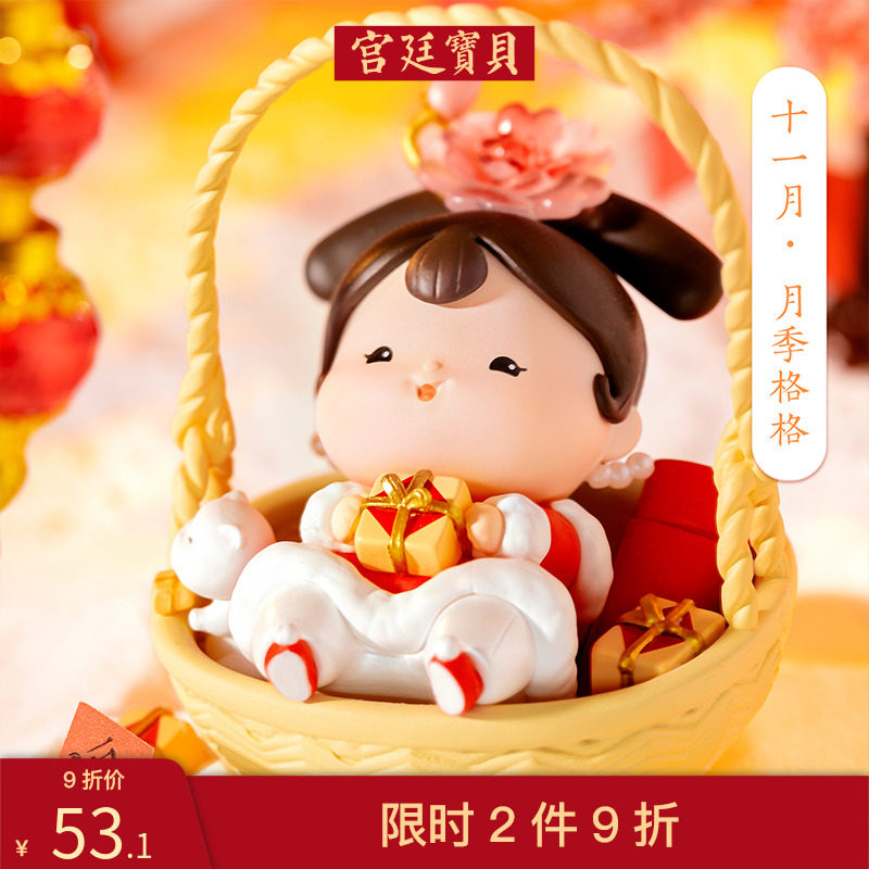 Palace Baby Forbidden City Flower Gods Series Satirink Play Handmade Blind Box Doll Swing Piece Birthday Gift-Taobao