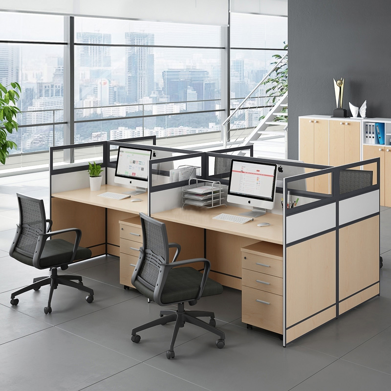 Staff desk 4 four-person simple modern staff table partition furniture screen workstation office desk and chair combination 6