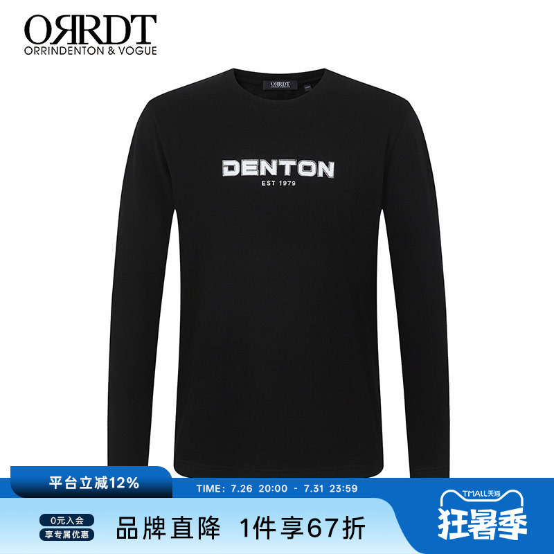 Orrdt Australian Lin Danston Men's Long-Sleeved Letter T-Shirt Men's Spring New Men's Round Neck Pure Cotton Top Orrdt Australian Lin Danston Men's Long-Sleeved Letter T-Shirt Men's Spring New Men's Round Neck Pure Cotton Top