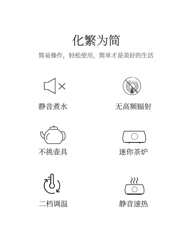 800W仿生炭火煮茶，静音速热：新德隆 家用迷你电陶炉XD2 券后69元包邮 买手党-买手聚集的地方