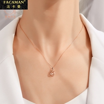 Fakaman 18K gold necklace female choker light luxury temperament rose Golden Phoenix pendant beating heart gift