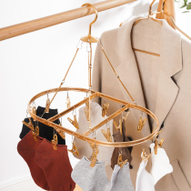 Aluminum alloy hanger Multi-function baby drying socks clip hook drying rack Household underwear clip drying artifact
