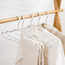 Hangers Space aluminum alloy household wide shoulder non-slip non-trace hangers Drying clothes clothes support hanging silver hangers