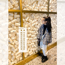 Plaid suit jacket womens Korean version loose 2020 spring and autumn new style girls retro net red small suit jacket tide