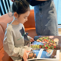 No. 7 Tongcang Girls Autumn Clothes Korean Style Western Style Little Girls Bottom Shirts Childrens Long-sleeved T-Shirts Big Boys Casual Tops