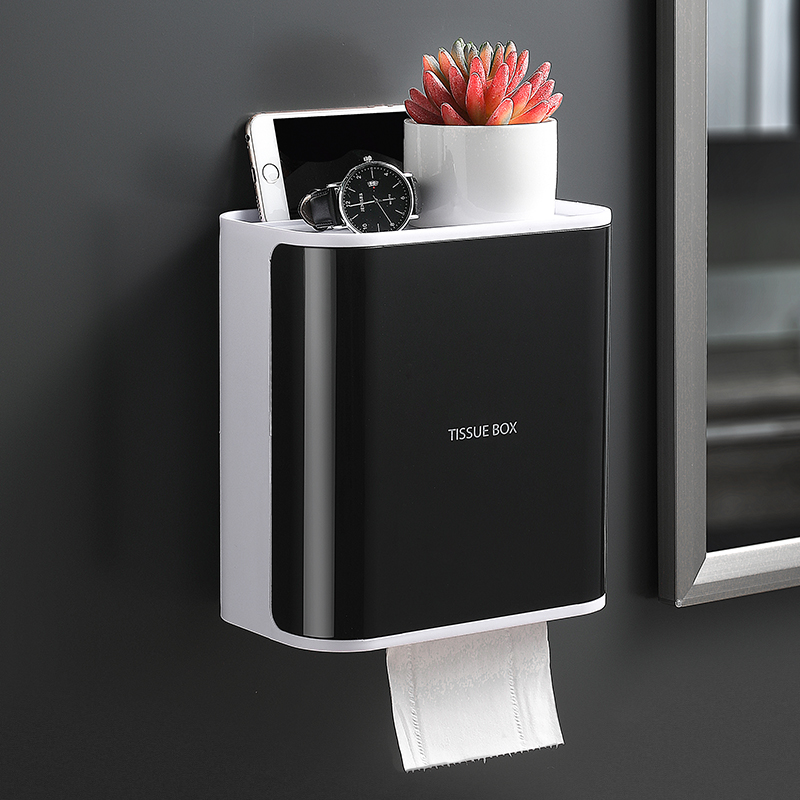Cosmetic room non-perforated waterproof sanitary carton household wall-mounted creative reel sanitary carton multifunctional shelf sanitary carton