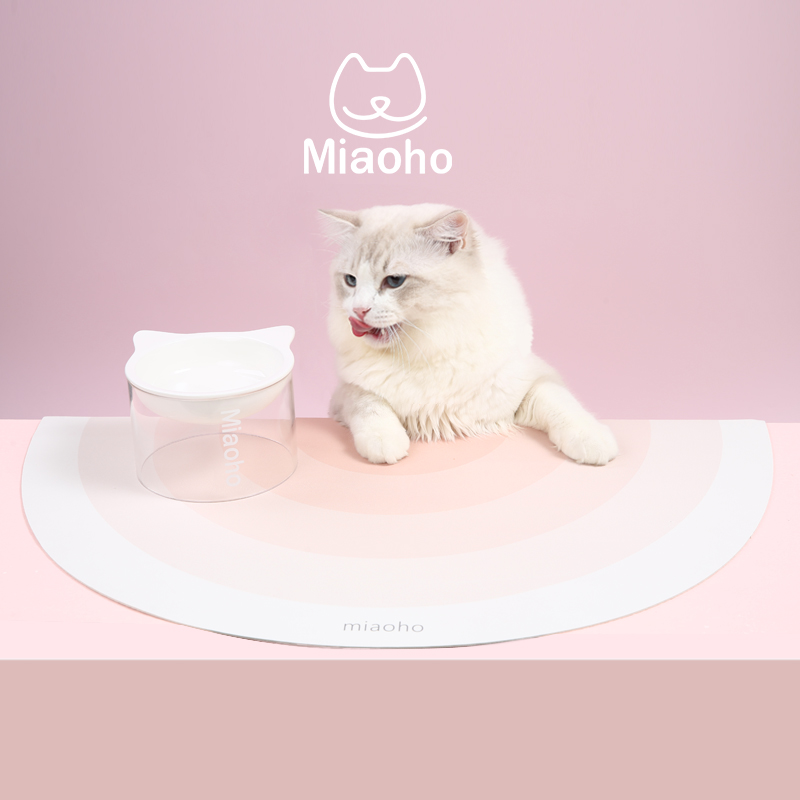 Miaoho semi-circle solid color gradient durable wear-resistant scratch-resistant crumbs upgrade pet cat and dog odor-free placemat