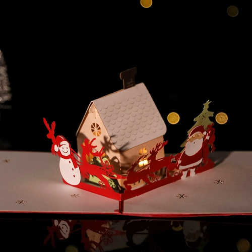 Рождественская трехмерная открытка, легкие музыкальные карточки, «сделай сам», коллекция 2023, подарок на день рождения, изысканный стиль, 3D