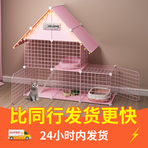 Cat Cage Home Indoor Cat Cage Villa Super Free Space Two Floors Kitty Pet Cat House With Toilet Cat House