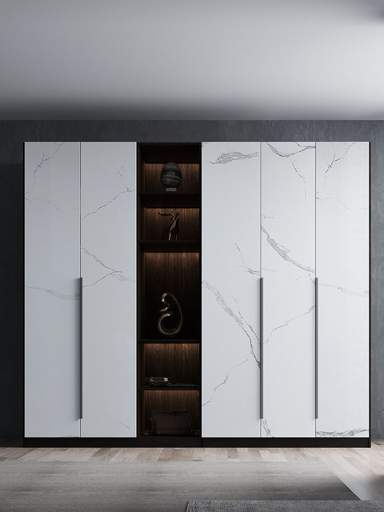 Italian minimal luxury wardrobe modern minimal network red combination cabinet locker household bedroom large closet TX07