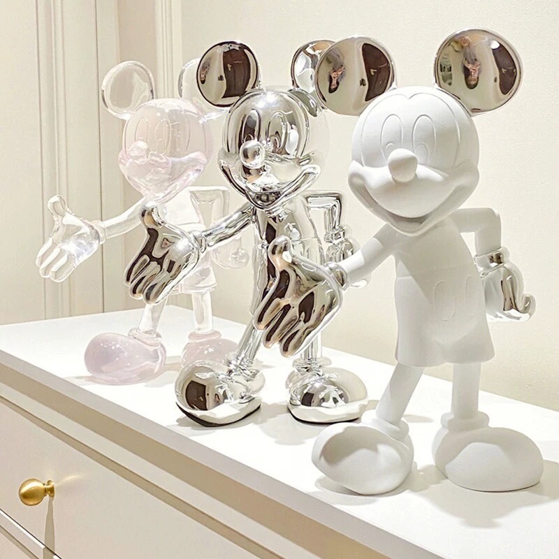 Trendy Cartoon Electroplated Mickey Mouse Figurine for Living Room, Entryway, Wine Cabinet, Tv Cabinet Decoration, Mickey Mouse Best Friend Birthday Gift