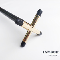 Black eight billiard club cross with rubber plated metal spiral interface pole holder cross fork universal model