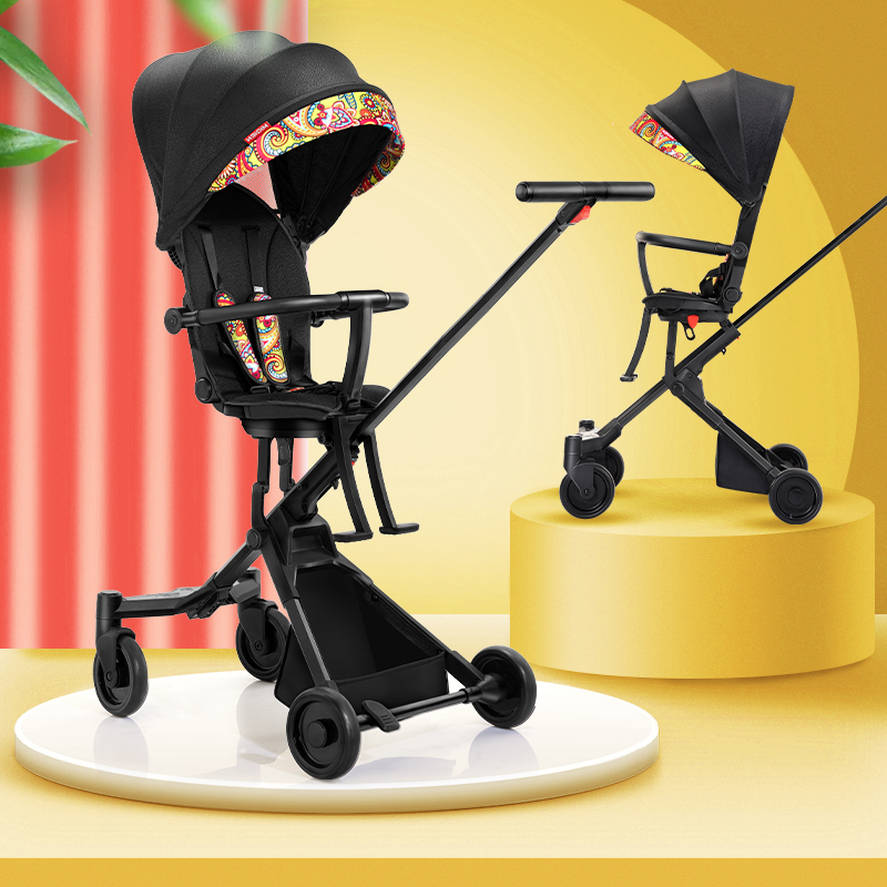 Mikengyeva Divine Instrumental can sit down with a light folding high landscape two-way Po Child Baby Trolley Baby Trolley