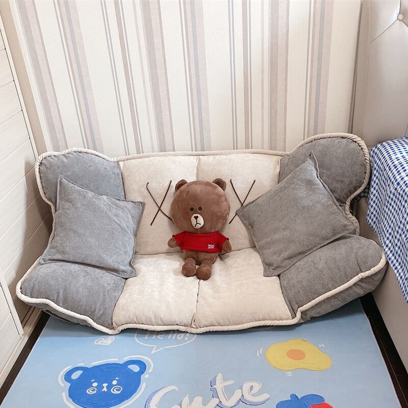 Slazy sofa tatami bedroom folded balcony Japanese floor small family double bedroom mesh red