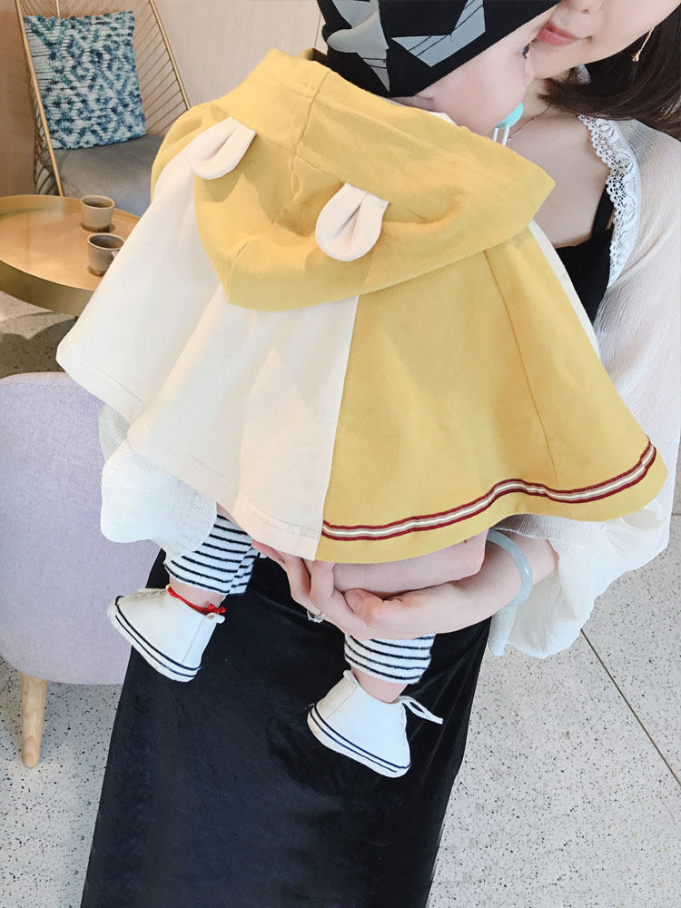 British next kid baby windproof cloak spring and autumn shawl to go out cloak men and women baby cotton jacket autumn