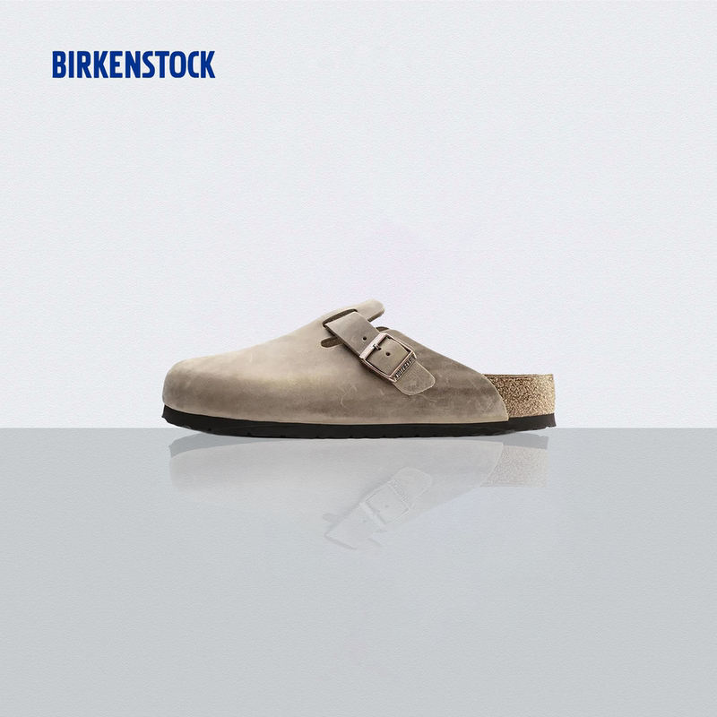 Birkenstock Boston Series Birkenstock Half-Slipper Soft-Soled Buckle Cork Mule Shoes Regular Style