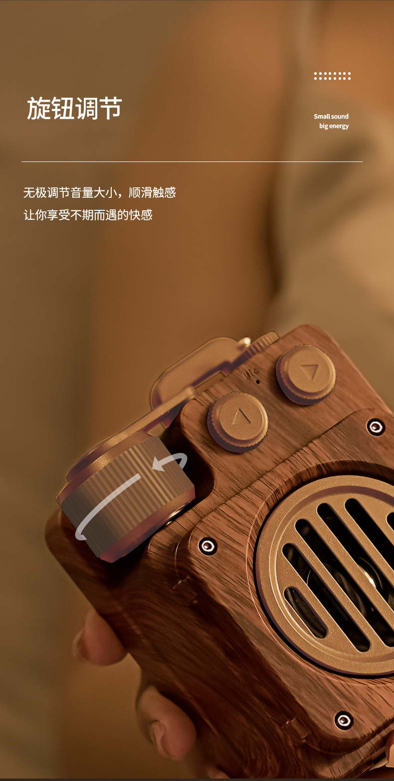 Wireless Bluetooth speaker, portable outdoor radio, LOGOTF card, USB flash drive, elderly player, retro audio system pic 10