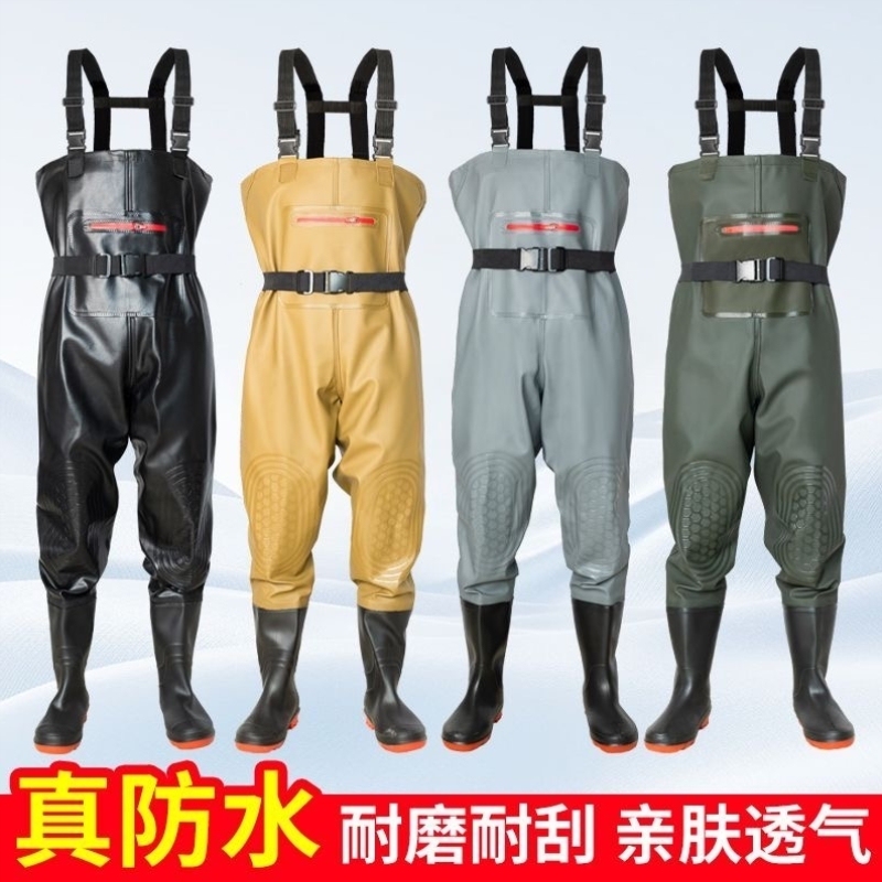 Rain Pants, Half-Length Pants, Thickened One-Piece Fishing Waterproof Pants for Livestock Farming, Agriculture, Fishing, and Aquaculture, Durable for Working in Water