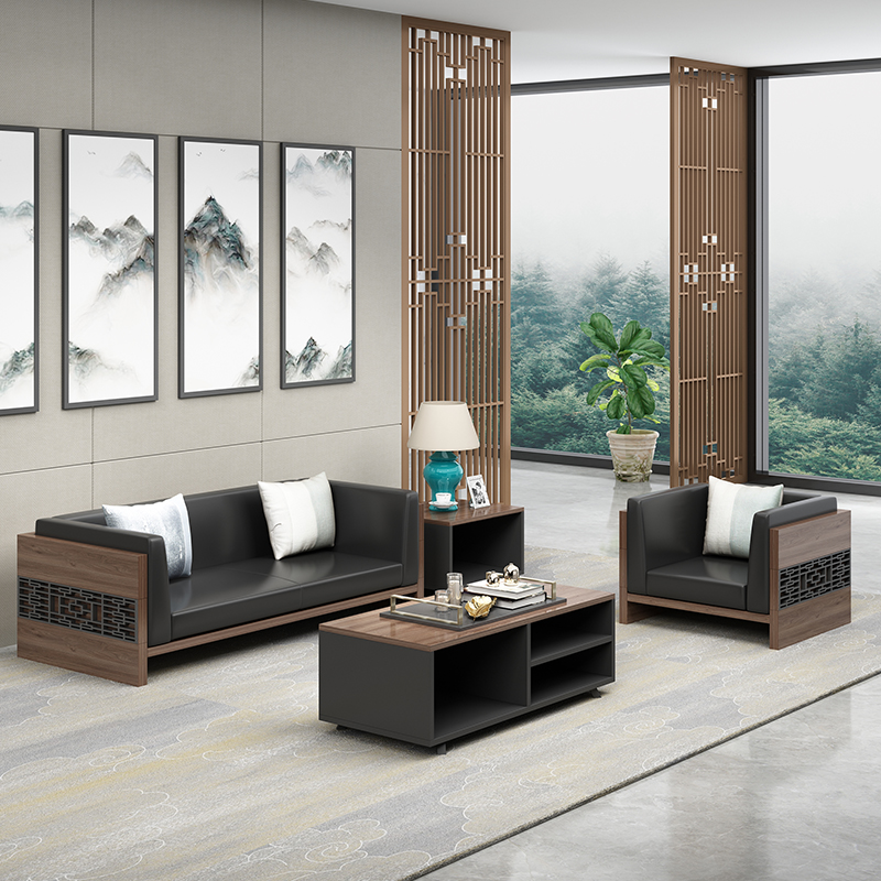Office sofa high-end modern meeting area negotiation double reception business office sofa coffee table combination set