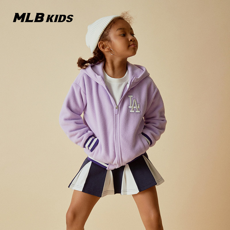 MLB children's official boys and girls lamb fleece jacket fashion foreign style short sports top trendy autumn and winter new style