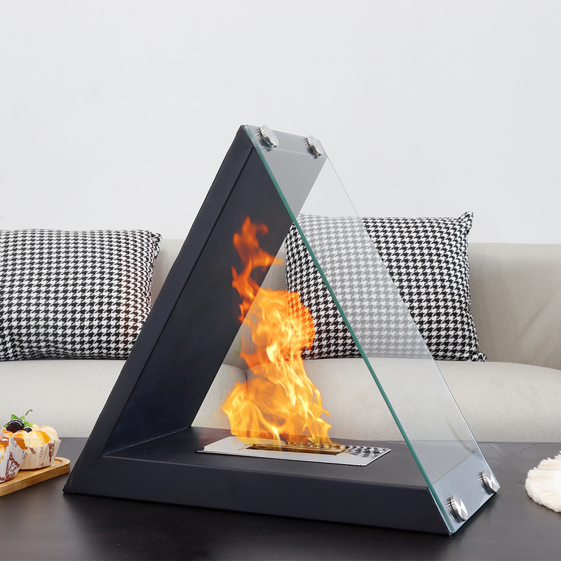 Lamp Meets Interior Decorative Art Triangular Carbon-Free Fireplace Outdoor European and American Portable Alcohol Real Flame Fireplace