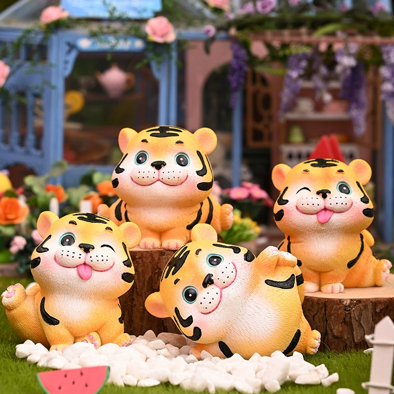 Hoạt hình dễ thương hổ đồ trang trí ô tô linh vật trang trí nội thất ô tô văn phòng để bàn quà tặng Năm Mới thảm taplo xe tải 