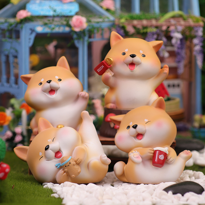 Mini Shiba Inu Car Small Ornament Car Lucky Dog Car Decoration Japanese Healing Desktop Birthday Gift