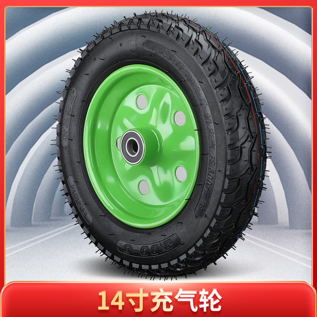 Tiger car accessories pneumatic wheel solid wheel bearing 8 inch 10 inch 14 inch inner tube trolley wheel trailer wheel