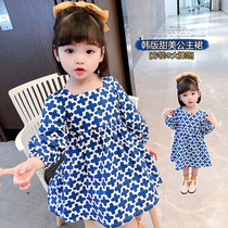 Kids Dress Fall 2021 Kids Skirt Four-Leaf Clover Flower Princess Skirt Korean Version Kids Dress For Kids Dress