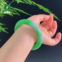 Natural jadeite bracelet full circle of green ice species Piaoyang green jade bracelet for children A product national re-inspection certificate live room