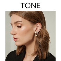 Square geometric ear clip mosquito coil retro Cold style simple port taste advanced sense autumn and winter French earless female