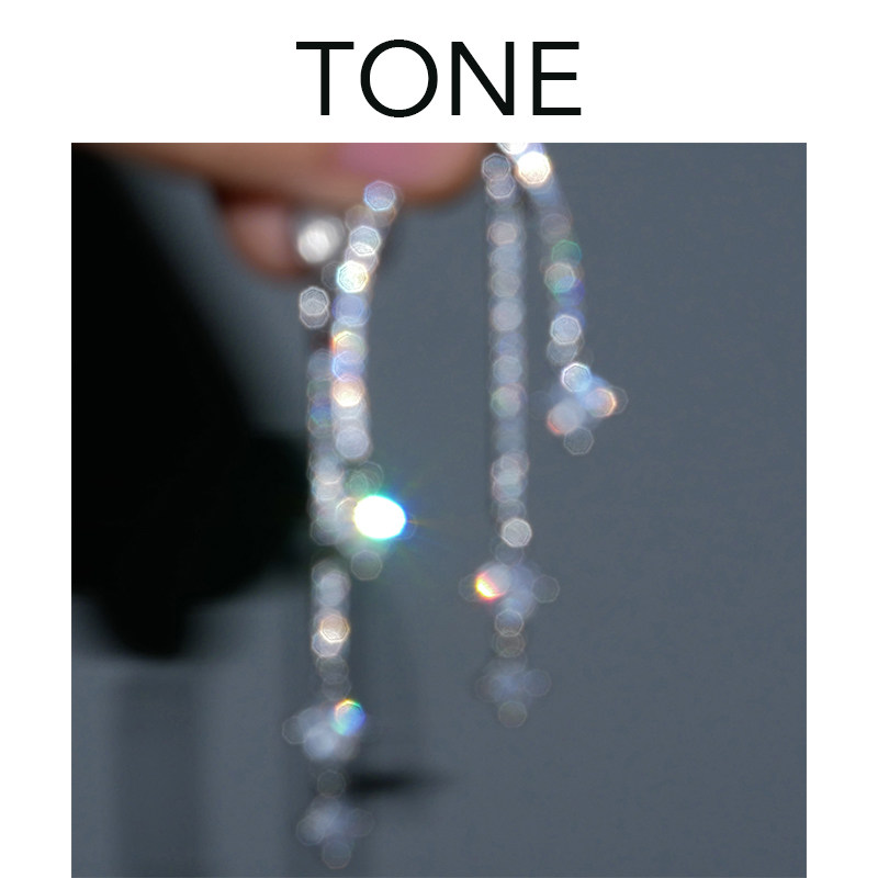 TONE ultra-flashover star zircons stone inlaid with ear clip Mosquito Incense Tray Superior sense Long version Temperament Little design No earbugless