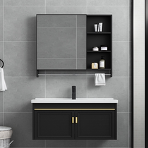 2021 new bath cabinet light and luxurious minimalist sanitary towels washstand Mirror Suit Nordic Wind upper class