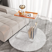 Dazzling Tea Table Transparent C-Shaped Acrylic Sides A Few Small Book Racks Sofa Bed Side Nets Red Ins Wind Small Putting Up Shelf Objects