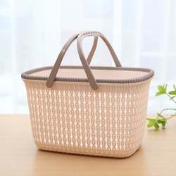 Bath Basket Portable Bathroom Bath Basket Bath Bath Blue Grocery Storage Shopping Basket Plastic Picnic Picnic Camping Basket