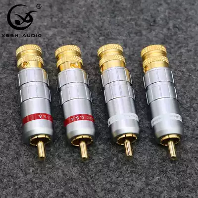 CMC pure copper gold-plated rca lotus plug rca head welding HIFI power amplifier cd cable connector coaxial