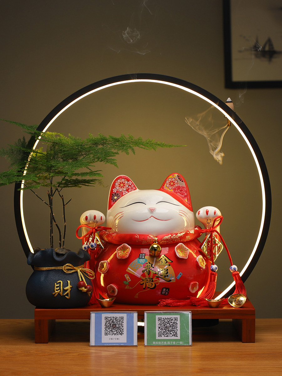 Creative electric automatic beckoning Lucky cat opening gift Bluetooth voice broadcast Cash register counter size number Home decoration